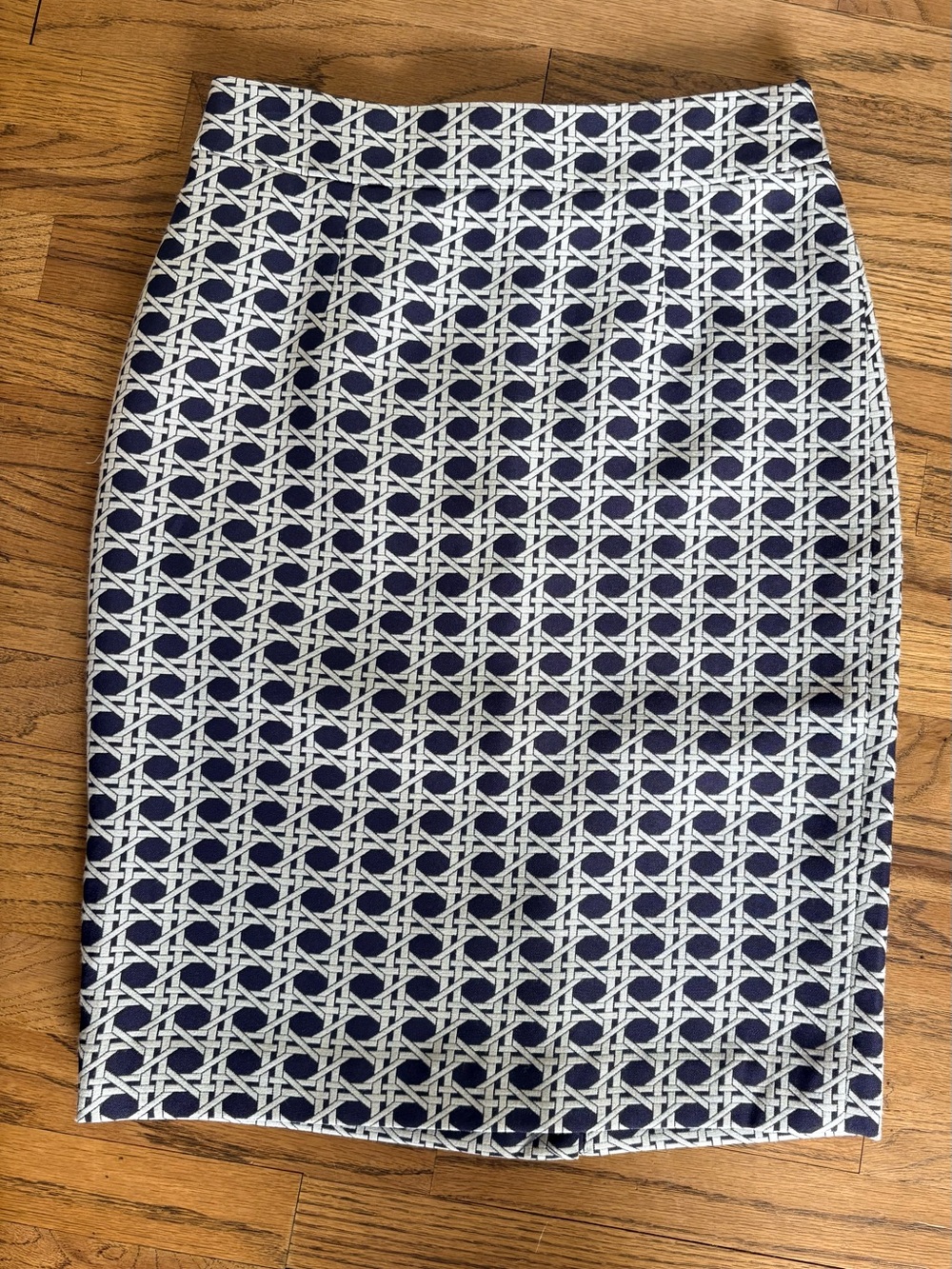 Banana Republic Navy and White Geometric Pencil Skirt